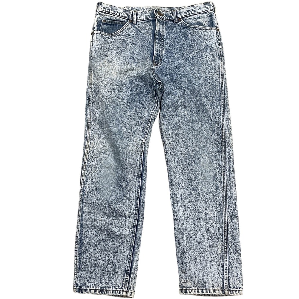 Lee Riders Jeans Men 36W 30L Blue Acid Wash Straight Leg Denim Cotton USA ‎ VTG